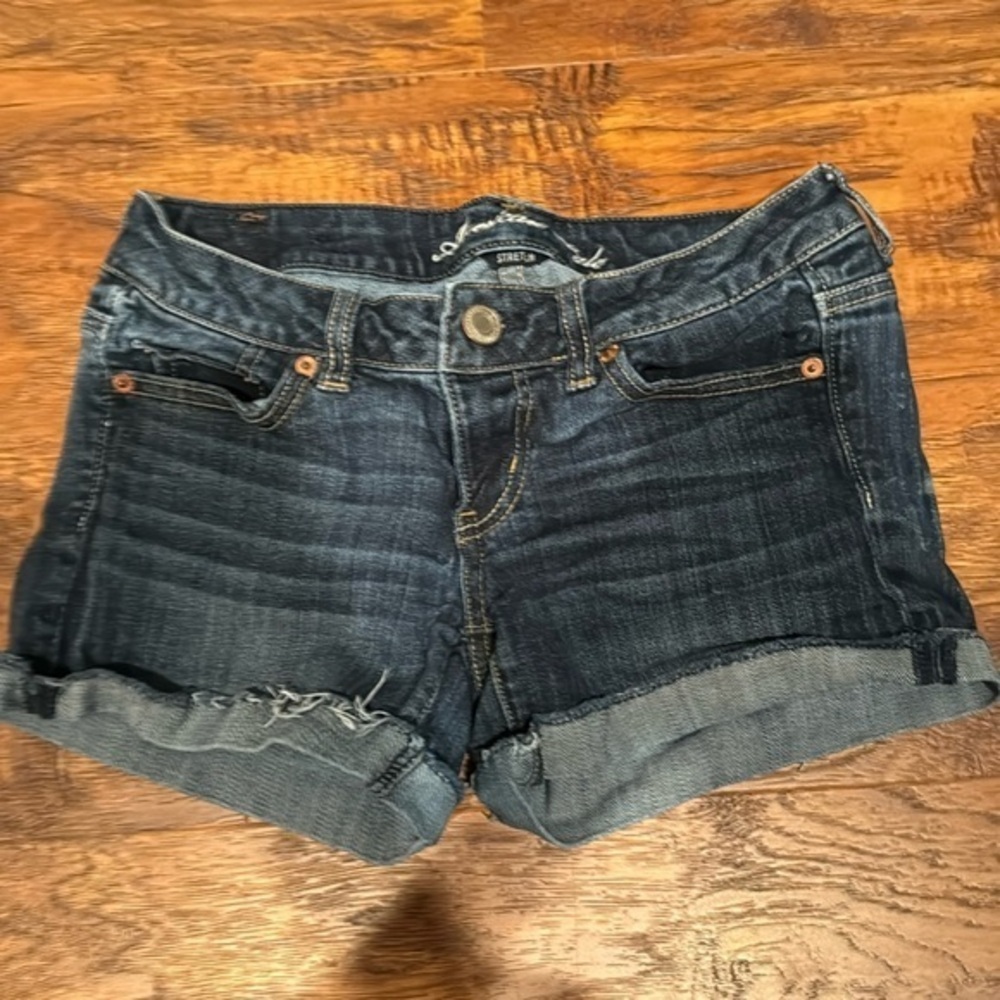 Dark Wash Denim Shorts - Picture 2 of 4